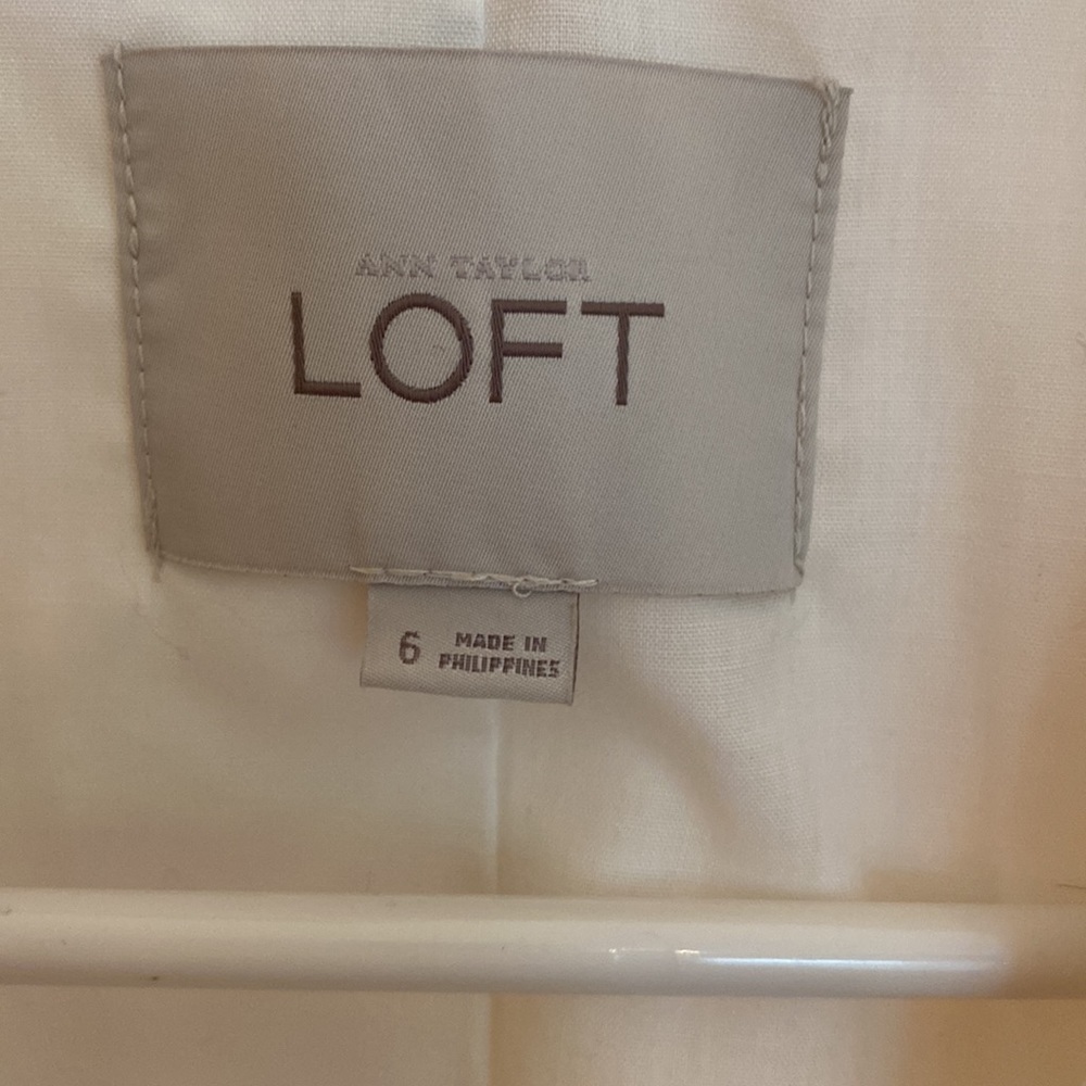 LOFT White Linen Jacket NEW Size 6 - Picture 3 of 10